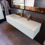 Mondiaz ERIN 150cm badmeubelset onderkast kleur Clay met 2 lades Wastafel RIDGE links 1 kraangat kleur Linen ERIN12406 - Thumbnail 2