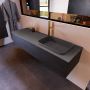 Mondiaz ERIN 150cm badmeubelset onderkast kleur Dark brown met 1 lade Wastafel RIDGE rechts 1 kraangat kleur Dark grey ERIN12091 - Thumbnail 2