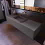 Mondiaz Badkamermeubelset Erin 150 cm met 1 Lade met RIDGE Wastafel Midden Dark grey Zonder Kraangaten Greeploos Mat Dark Grey - Thumbnail 2