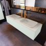 Mondiaz ERIN 150cm badmeubelset onderkast kleur Greey met 1 lade Wastafel RIDGE dubbel 2 kraangaten kleur Linen ERIN12364 - Thumbnail 2