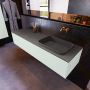 Mondiaz ERIN 150cm badmeubelset onderkast kleur Greey met 1 lade Wastafel RIDGE rechts zonder kraangaten kleur Dark grey ERIN11611 - Thumbnail 2