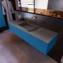 Mondiaz ERIN 150cm badmeubelset onderkast kleur Jeans met 1 lade Wastafel RIDGE midden zonder kraangaten kleur Dark grey ERIN11881 - Thumbnail 2