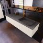 Mondiaz ERIN 150cm badmeubelset onderkast kleur Linen met 1 lade Wastafel RIDGE rechts 1 kraangat kleur Dark grey ERIN11581 - Thumbnail 2