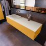 Mondiaz ERIN 150cm badmeubelset onderkast kleur Ocher met 1 lade Wastafel RIDGE links zonder kraangaten kleur Linen ERIN12664 - Thumbnail 2