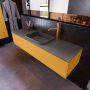 Mondiaz ERIN 150cm badmeubelset onderkast kleur Ocher met 1 lade Wastafel RIDGE midden 1 kraangat kleur Dark grey ERIN11919 - Thumbnail 2