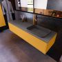 Mondiaz ERIN 150cm badmeubelset onderkast kleur Ocher met 1 lade Wastafel RIDGE rechts 1 kraangat kleur Dark grey ERIN11921 - Thumbnail 2
