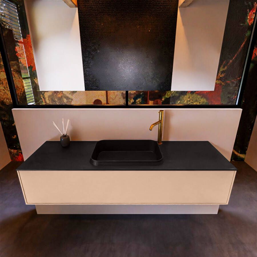 Mondiaz ERIN 150cm badmeubelset onderkast kleur Rosee met 1 lade Wastafel RIDGE midden 1 kraangat kleur Urban ERIN11239 - Foto 2