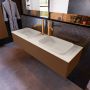Mondiaz ERIN 150cm badmeubelset onderkast kleur Rust met 1 lade Wastafel RIDGE dubbel 2 kraangaten kleur Linen ERIN12568 - Thumbnail 3