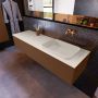 Mondiaz ERIN 150cm badmeubelset onderkast kleur Rust met 1 lade Wastafel RIDGE rechts zonder kraangaten kleur Linen ERIN12563 - Thumbnail 2