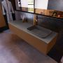 Mondiaz ERIN 150cm badmeubelset onderkast kleur Rust met 1 lade Wastafel RIDGE rechts 1 kraangat kleur Dark grey ERIN11819 - Thumbnail 2
