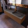 Mondiaz ERIN 150cm badmeubelset onderkast kleur Rust met 2 lades Wastafel RIDGE rechts 1 kraangat kleur Dark grey ERIN11829 - Thumbnail 2