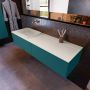 Mondiaz ERIN 150cm badmeubelset onderkast kleur Smag met 2 lades Wastafel RIDGE links zonder kraangaten kleur Linen ERIN12709 - Thumbnail 2