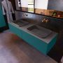 Mondiaz ERIN 150cm badmeubelset onderkast kleur Smag met 2 lades Wastafel RIDGE dubbel zonder kraangaten kleur Dark grey ERIN11963 - Thumbnail 2