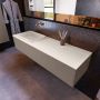 Mondiaz ERIN 150cm badmeubelset onderkast kleur Smoke met 1 lade Wastafel RIDGE links zonder kraangaten kleur Linen ERIN12426 - Thumbnail 2