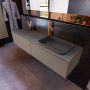 Mondiaz ERIN 150cm badmeubelset onderkast kleur Smoke met 2 lades Wastafel RIDGE rechts 1 kraangat kleur Dark grey ERIN11693 - Thumbnail 2