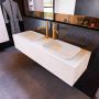 Mondiaz ERIN 150cm badmeubelset onderkast kleur Underlayment met 1 lade Wastafel RIDGE dubbel 2 kraangaten kleur Talc ERIN10664 - Thumbnail 2