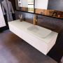 Mondiaz ERIN 150cm badmeubelset onderkast kleur Underlayment met 2 lades Wastafel RIDGE rechts 1 kraangat kleur Linen ERIN12917 - Thumbnail 2