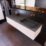 Mondiaz ERIN 150cm badmeubelset onderkast kleur Underlayment met 2 lades Wastafel RIDGE rechts zonder kraangaten kleur Dark grey ERIN12166 - Thumbnail 2