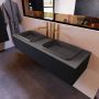 Mondiaz ERIN 150cm badmeubelset onderkast kleur Urban met 1 lade Wastafel RIDGE dubbel 2 kraangaten kleur Dark grey ERIN11548 - Thumbnail 2