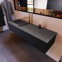 Mondiaz ERIN 150cm badmeubelset onderkast kleur Urban met 1 lade Wastafel RIDGE links 1 kraangat kleur Dark grey ERIN11546 - Thumbnail 2