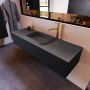 Mondiaz ERIN 150cm badmeubelset onderkast kleur Urban met 1 lade Wastafel RIDGE midden 1 kraangat kleur Dark grey ERIN11545 - Thumbnail 2