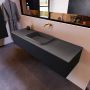 Mondiaz ERIN 150cm badmeubelset onderkast kleur Urban met 1 lade Wastafel RIDGE midden zonder kraangaten kleur Dark grey ERIN11541 - Thumbnail 2