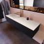 Mondiaz ERIN 150cm badmeubelset onderkast kleur Urban met 2 lades Wastafel RIDGE links 1 kraangat kleur Linen ERIN12304 - Thumbnail 2