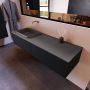 Mondiaz ERIN 150cm badmeubelset onderkast kleur Urban met 2 lades Wastafel RIDGE links zonder kraangaten kleur Dark grey ERIN11553 - Thumbnail 2
