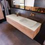 Mondiaz ERIN 150cm badmeubelset onderkast kleur Washed oak met 1 lade Wastafel RIDGE rechts zonder kraangaten kleur Linen ERIN12937 - Thumbnail 2