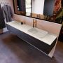 Mondiaz ERIN 200cm badmeubelset onderkast kleur Antracite met 2 lades Wastafel RIDGE rechts 1 kraangat kleur Linen ERIN12787 - Thumbnail 2