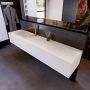 Mondiaz ERIN 200cm badmeubelset onderkast kleur carrara met 2 lades Wastafel RIDGE links 1 kraangat kleur Linen ERIN12990 - Thumbnail 2