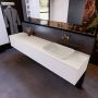 Mondiaz ERIN 200cm badmeubelset onderkast kleur carrara met 2 lades Wastafel RIDGE rechts zonder kraangaten kleur Linen ERIN12988 - Thumbnail 2