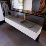 Mondiaz ERIN 200cm badmeubelset onderkast kleur carrara met 2 lades Wastafel RIDGE rechts 1 kraangat kleur Dark grey ERIN12243 - Thumbnail 2