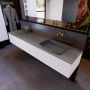 Mondiaz ERIN 200cm badmeubelset onderkast kleur carrara met 2 lades Wastafel RIDGE rechts zonder kraangaten kleur Dark grey ERIN12240 - Thumbnail 2