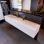 Mondiaz ERIN 200cm badmeubelset onderkast kleur carrara met 2 lades Wastafel RIDGE links 1 kraangat kleur Talc ERIN10746 - Thumbnail 2