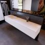 Mondiaz ERIN 200cm badmeubelset onderkast kleur carrara met 2 lades Wastafel RIDGE links zonder kraangaten kleur Talc ERIN10743 - Thumbnail 2