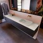 Mondiaz ERIN 200cm badmeubelset onderkast kleur Dark brown met 2 lades Wastafel RIDGE rechts zonder kraangaten kleur Linen ERIN12852 - Thumbnail 2