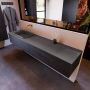 Mondiaz ERIN 200cm badmeubelset onderkast kleur Dark brown met 2 lades Wastafel RIDGE links zonder kraangaten kleur Dark grey ERIN12103 - Thumbnail 2