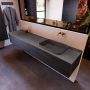 Mondiaz ERIN 200cm badmeubelset onderkast kleur Dark brown met 2 lades Wastafel RIDGE rechts zonder kraangaten kleur Dark grey ERIN12104 - Thumbnail 2