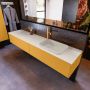 Mondiaz ERIN 200cm badmeubelset onderkast kleur Ocher met 2 lades Wastafel RIDGE rechts 1 kraangat kleur Linen ERIN12685 - Thumbnail 2