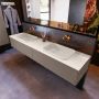 Mondiaz ERIN 200cm badmeubelset onderkast kleur Smoke met 2 lades Wastafel RIDGE dubbel zonder kraangaten kleur Linen ERIN12445 - Thumbnail 2