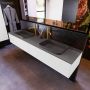 Mondiaz ERIN 200cm badmeubelset onderkast kleur Talc met 2 lades Wastafel RIDGE dubbel 2 kraangaten kleur Dark grey ERIN11530 - Thumbnail 2
