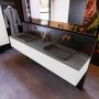 Mondiaz ERIN 200cm badmeubelset onderkast kleur Talc met 2 lades Wastafel RIDGE dubbel zonder kraangaten kleur Dark grey ERIN11527 - Thumbnail 2