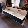 Mondiaz ERIN 200cm badmeubelset onderkast kleur Urban met 2 lades Wastafel RIDGE rechts zonder kraangaten kleur Linen ERIN12308 - Thumbnail 2