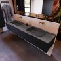 Mondiaz ERIN 200cm badmeubelset onderkast kleur Urban met 2 lades Wastafel RIDGE dubbel zonder kraangaten kleur Dark grey ERIN11561 - Thumbnail 2