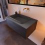 Mondiaz ERIN 80cm badmeubelset onderkast kleur Antracite met 1 lade Wastafel RIDGE midden zonder kraangaten kleur Dark grey ERIN12007 - Thumbnail 2