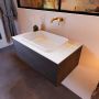 Mondiaz ERIN 80cm badmeubelset onderkast kleur Dark brown met 1 lade Wastafel RIDGE midden zonder kraangaten kleur Talc ERIN10579 - Thumbnail 2
