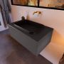 Mondiaz ERIN 80cm badmeubelset onderkast kleur Dark grey met 1 lade Wastafel RIDGE midden zonder kraangaten kleur Urban ERIN10987 - Thumbnail 2