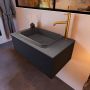 Mondiaz ERIN 80cm badmeubelset onderkast kleur Urban met 1 lade Wastafel RIDGE midden 1 kraangat kleur Dark grey ERIN11532 - Thumbnail 2