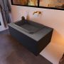 Mondiaz ERIN 80cm badmeubelset onderkast kleur Urban met 1 lade Wastafel RIDGE midden zonder kraangaten kleur Dark grey ERIN11531 - Thumbnail 2